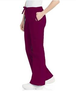 lot 66511 image: APPEARS NEW - Landau Flare Leg Medical Scrub Pants 8335 Wine