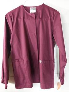 lot 66536 image: APPEARS NEW - Scrub Zone Wine Medical Jacket (Size XS)