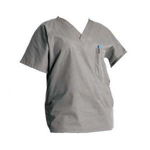 lot 66544 image: APPEARS NEW - SCRUB ZONE 1 Womens Style 70221 & 1 Unisex Style 71221 Scrub Shirts - Grey ( Size XL) Lot of 2