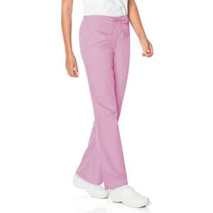 lot 66618 image: APPEARS NEW - Landau Womens Scrub Zone Modern Tailored Fit Breathable Fade Resistant 3 Pocket Elastic Basic Pull On Scrub, Style 83222 Pink (Size XS) 2 Pack