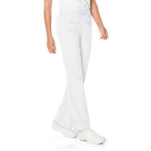 lot 66619 image: APPEARS NEW - Landau Womens Scrub Zone Modern Tailored Fit Breathable Fade Resistant 3 Pocket Elastic Basic Pull On Scrub, Style 83222, White (Size XS) 2 Pack