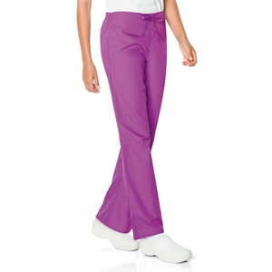 lot 66622 image: APPEARS NEW - Landau Womens Scrub Zone Modern Tailored Fit Breathable Fade Resistant 3 Pocket Elastic Basic Pull On Scrub, Style 83222 Orchd (Size Medium) 2 Pack