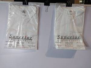 lot 66644 image: APPEARS NEW - Fashion Seal Superior White Medical Lab Coat Style 6403 (Size XL) 2 Pack