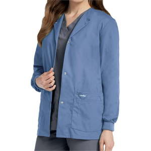 lot 66703 image: APPEARS NEW - Landau Women s Snap Front Warm-up Scrub Jacket (Size Medium)