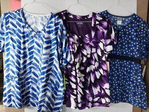 lot 66706 image: APPEARS NEW - Landau, Bio & WS Gear Medical Scrub Tops - (Size XL) Lot of 3