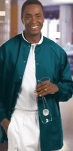 lot 66708 image: APPEARS NEW - Fashion Seal Healthcare Scrub Jacket (Size XL)