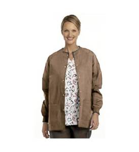 lot 66724 image: APPEARS NEW - Fashion Seal Healthcare Brown Scrub Jacket (Size Medium)