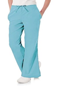 lot 66746 image: APPEARS NEW - Landau Flare Leg Scrub Pants - Turquoise (Size XL) Style 8335