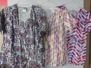 lot 66756 image: APPEARS NEW - Bio and WS Gear by Life Design Cotton Scrub Tops (Size Medium) Lot of 3
