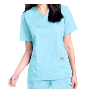 lot 66758 image: APPEARS NEW - Scrub Zone 70221 Womens V-Neck Tunic Robbins Egg (Size 3XL) 2 Pack