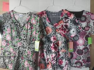 lot 66766 image: APPEARS NEW - Landau & MC2 Medical Scrub Tops Lot of 3
