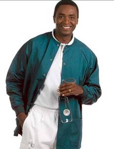 lot 66855 image: APPEARS NEW - Fashion Seal Healthcare Snap Front Unisex Jacket (Size Medium) Style 7614