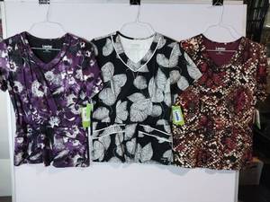 lot 66868 image: APPEARS NEW - Landau Medical Scrub Tops Collection (Size Small) 3 Pack