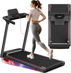 lot 1 image: $190 3-in-1 Treadmill with Incline, Portable Walk Pad 3.0HP 300LBS