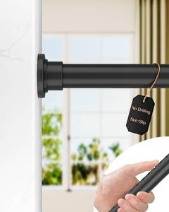 lot 20 image: ALLZONE Tension Curtain Rod, 83-123 in, No-Drill, Non-Slip