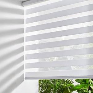 lot 22 image: $80 Persilux Cordless Zebra Blinds Free-Stop Roller Shades 46x64 White