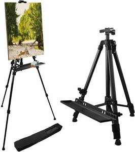 lot 30 image: RRFTOK Art Easel Stand - Aluminum Tripod, 21-61in, Brush Tray