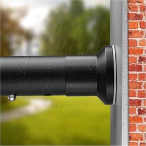 lot 36 image: $50 Tension Curtain Rod No Drilling 83 160in Heavy Duty Matte Black