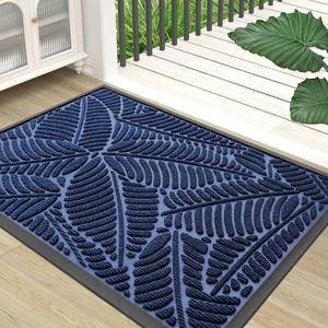 lot 43 image: Colorxy Waterproof Doormat, Rubber Front Mat, 30x17, Navy