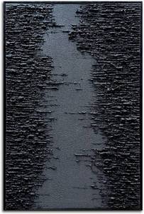 lot 44 image: $140 Framed Black Canvas Wall Art, Modern Abstract Oil Paintings, 24 x 36