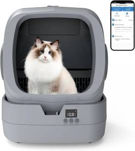lot 47 image: $126 Automatic Cat Litter Box with App Control & Weight Grey