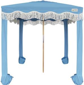 lot 51 image: $96 AMMSUN Beach Cabana 6x6 Canopy, Wood Poles, Sand Pockets, Blue