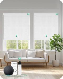 lot 68 image: $110 Allesin Motorized Blinds 22x72 silver gray Shades