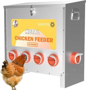 lot 75 image: $75 Automatic Chicken Feeder No-Waste Metal Poultry Feeder 85lb