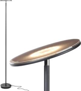 lot 79 image: $50 Brightech Sky LED Floor Lamp, Dimmable Torchiere Lamp - Black