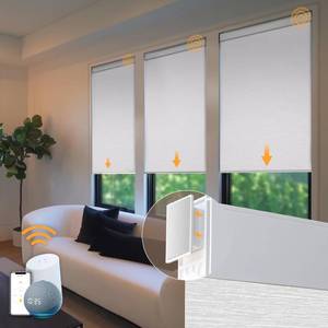 lot 94 image: $93 Motorized Cordless Blinds Roller Shades with Remote (White)
