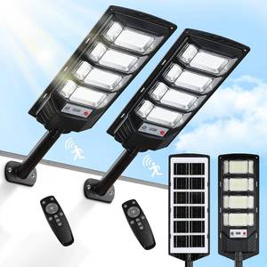 lot 96 image: 2 Pack Solar Street Lights 10000LM 6500K Motion Sensor