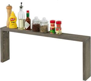lot 97 image: Over-the-Stove Spice Shelf, 33-Inch Stovetops, Distressed WHITE.