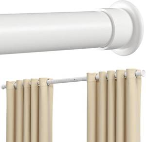 lot 106 image: Tension Curtain Rod 64-120 in, Heavy Duty, No-Drill, White