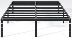 lot 108 image: $57 14 Inch Queen Size Metal Bed Frame with Storage, Easy Assembly