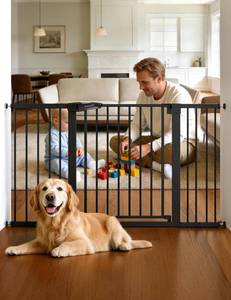 lot 112 image: $90 Babelio Extra Wide Gate PressGuard P7, 29-55 Auto Close, Black