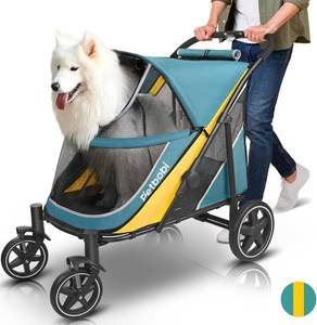 lot 119 image: $162 Petbobi All-Terrain Dog Stroller LargeMedium, 80 lb, Green