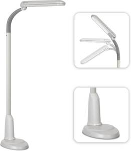 lot 133 image: $130 OttLite Standing Floor Lamp with Adjustable Neck, Craft Plus-24W