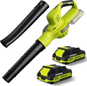 lot 140 image: $60 Leaf Blower Cordless 21V with 2 Batteries & Charger, 2-Speed
