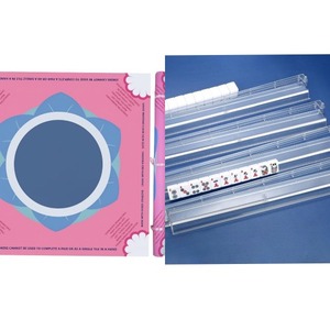 lot 141 image: 2025 Neoprene Mahjong Mat and Clear Rails with Rules for Table