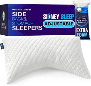 lot 142 image: $55 Sidney Sleep Adjustable Curved Contour Pillow Queen SideBack