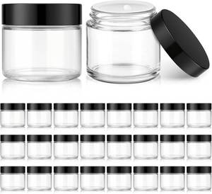 lot 143 image: Bumobum 2 oz Glass Jars with Lids, 24 Pack Clear, 60ml Containers