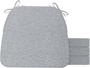 lot 151 image: $57 AAAAAccessories D-Shaped Chair Cushions, 2 Thick, 4-pk Gray