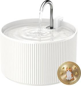 lot 156 image: Ceramic Cat Water Fountain 2.2L74oz Automatic Pet Fountain