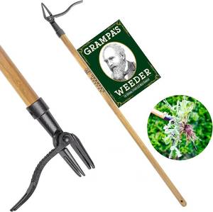 lot 169 image: Grampas Weeder - Stand Up Weed Puller with Long Handle, Bamboo