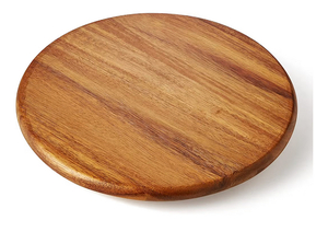 lot 171 image: Acacia Wood Lazy Susan Wood Turntable Tray Cabinet Organizer, 18