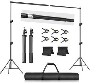 lot 173 image: $50 EMART 10x7.9FT Backdrop Stand Heavy-Duty Kit with 6 Clamps & Bag