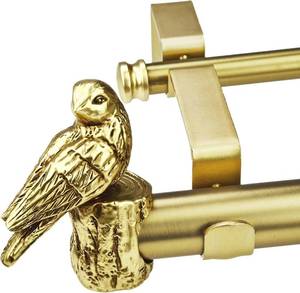 lot 174 image: 1-18 in Brushed Gold Curtain Rod, Bird Finials, 36-72 Double