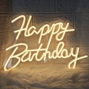 lot 179 image: Happy Birthday Neon Signs, Adjustable LED USB Neon Backdrop