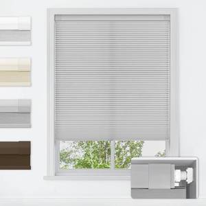 lot 187 image: $64 LazBlinds Cordless Cellular Shades 31x64 Gray, Light Filtering