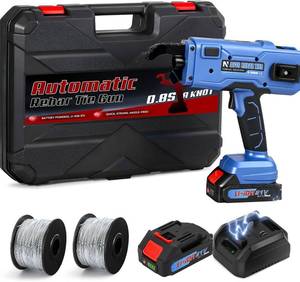 lot 195 image: $280 NEWTRY Cordless Rebar Tie Gun Automatic Tie Tool 21V 2x2000mAh
